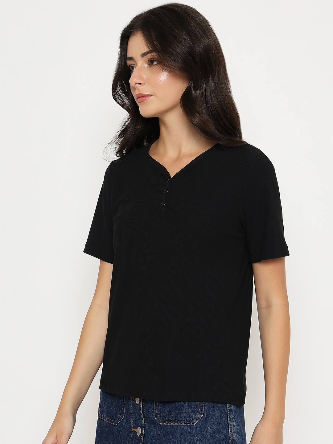 Madame Ladies Western Top H/S M5S11001 002 Black