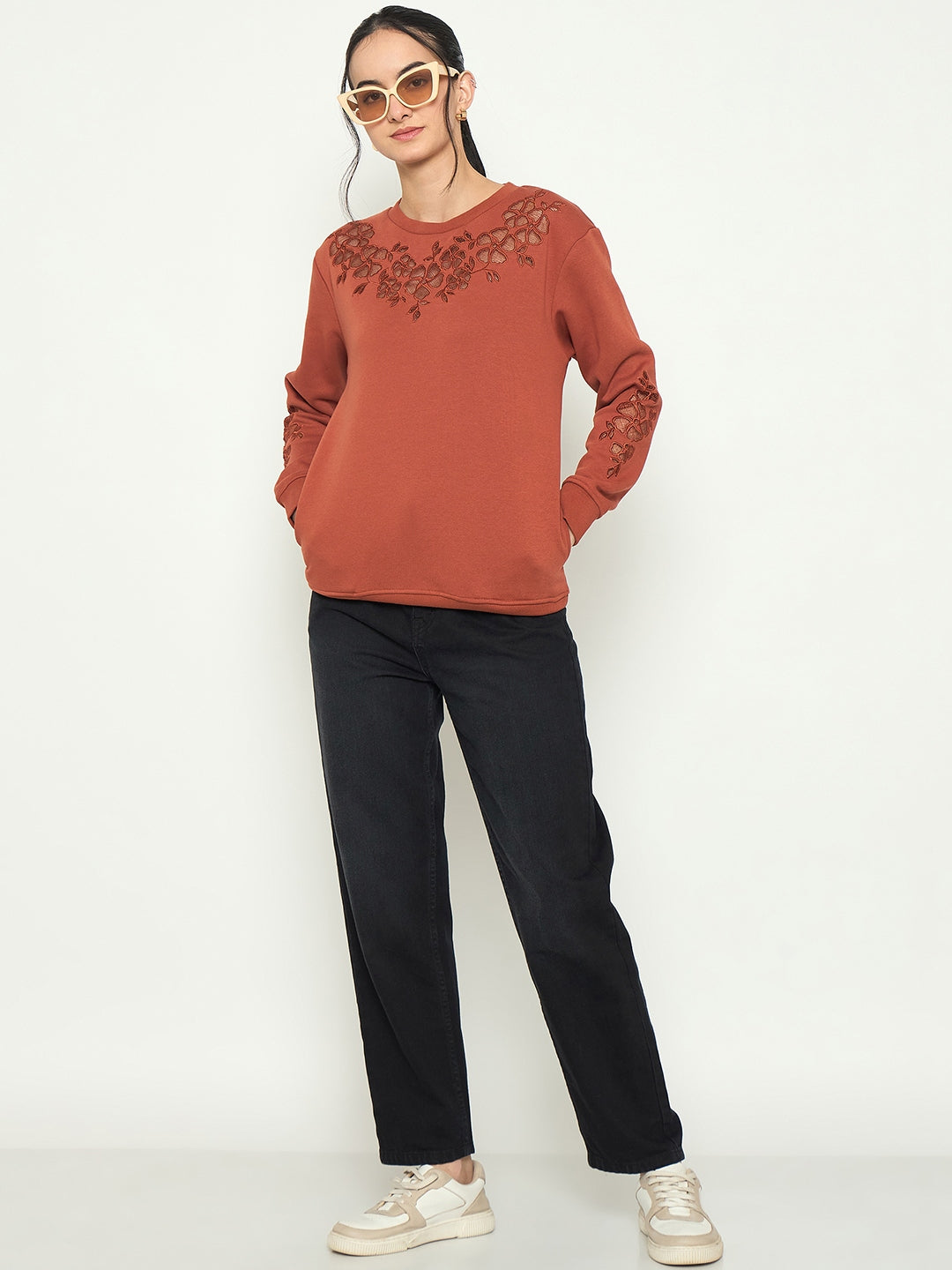 Madame Ladies Western Sweat Shirt M5W22031 035 Rust