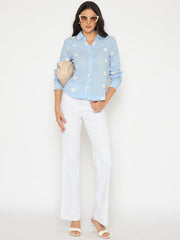 Madame Ladies Western Shirt F/S M5S18322 003 Blue