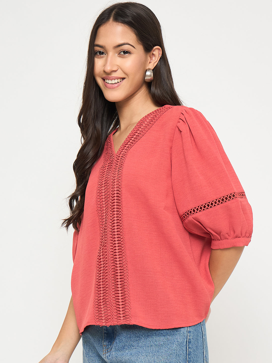 Madame Ladies Western Top H/S M5S18731 033 Red