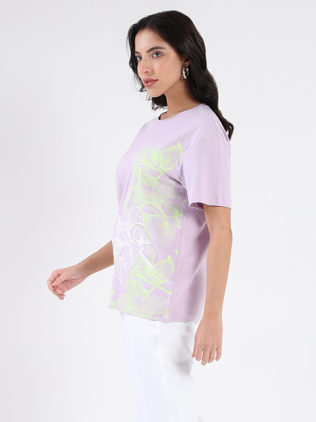 Lilac Madame Ladies Western top with long sleeves, stylish design, and Western-inspired details, perfect for casual wear.