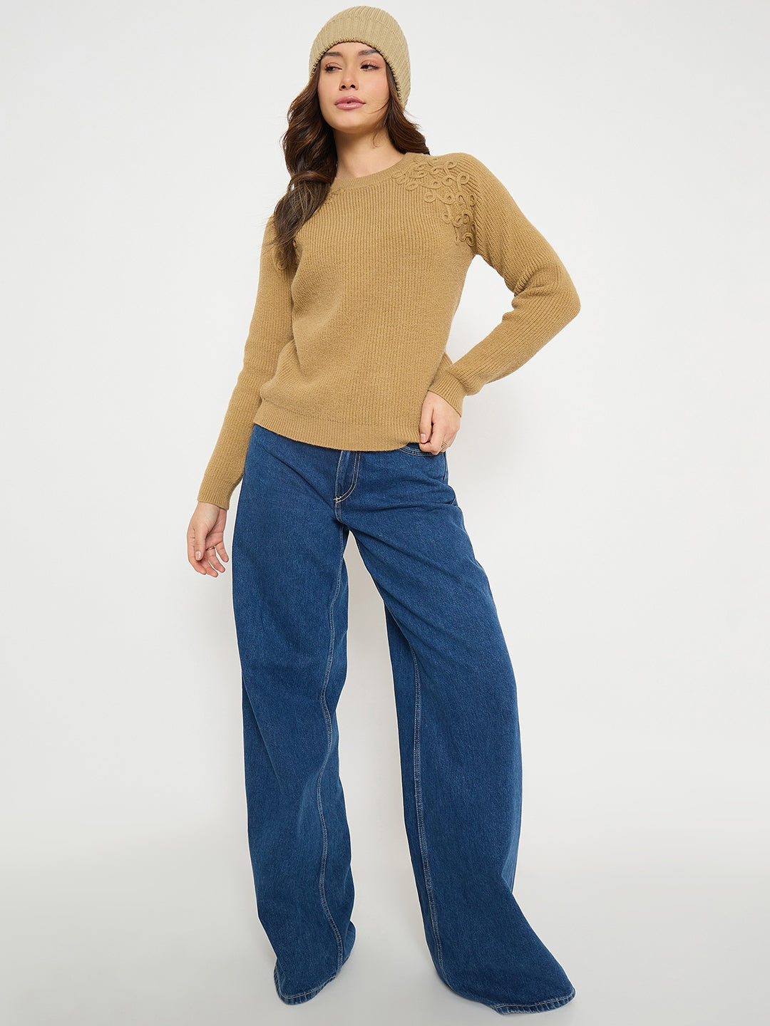 Madame Ladies Western Woolen Top M5W17157 053 Khaki