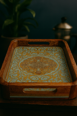 Goyalsons Household Wooden Tray Curve Wood Rectangle