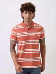 Spykar Mens T-Shirt H/S Mktfp1Be162 Burnt Orange