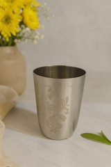 Silver Queen Household Steel Glass Floral Glass