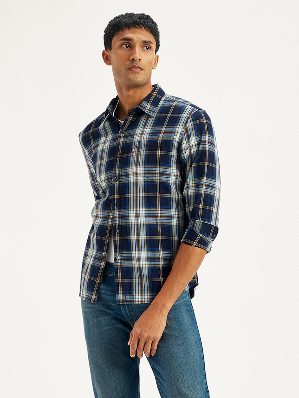 Men'S Plaid Slim Fit Shirt