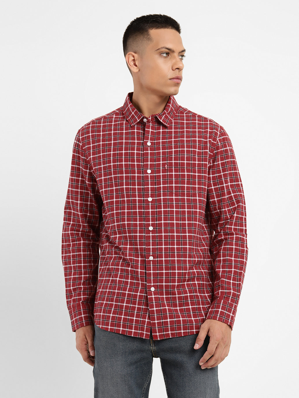 Men'S Checkered Slim Fit Shirt