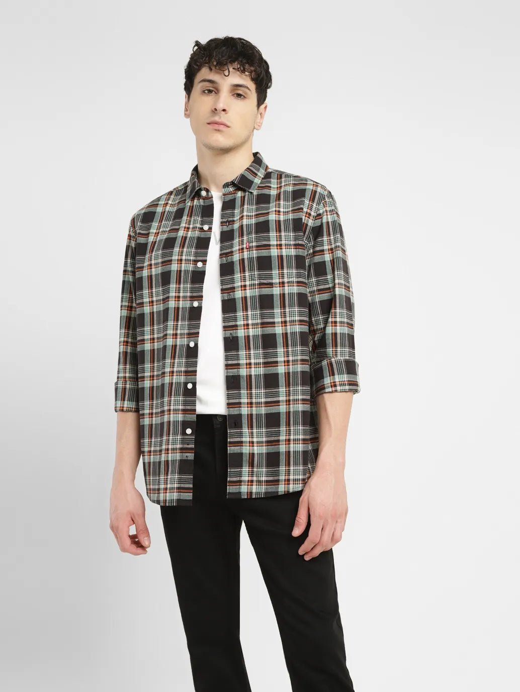 Men'S Checkered Slim Fit Shirt
