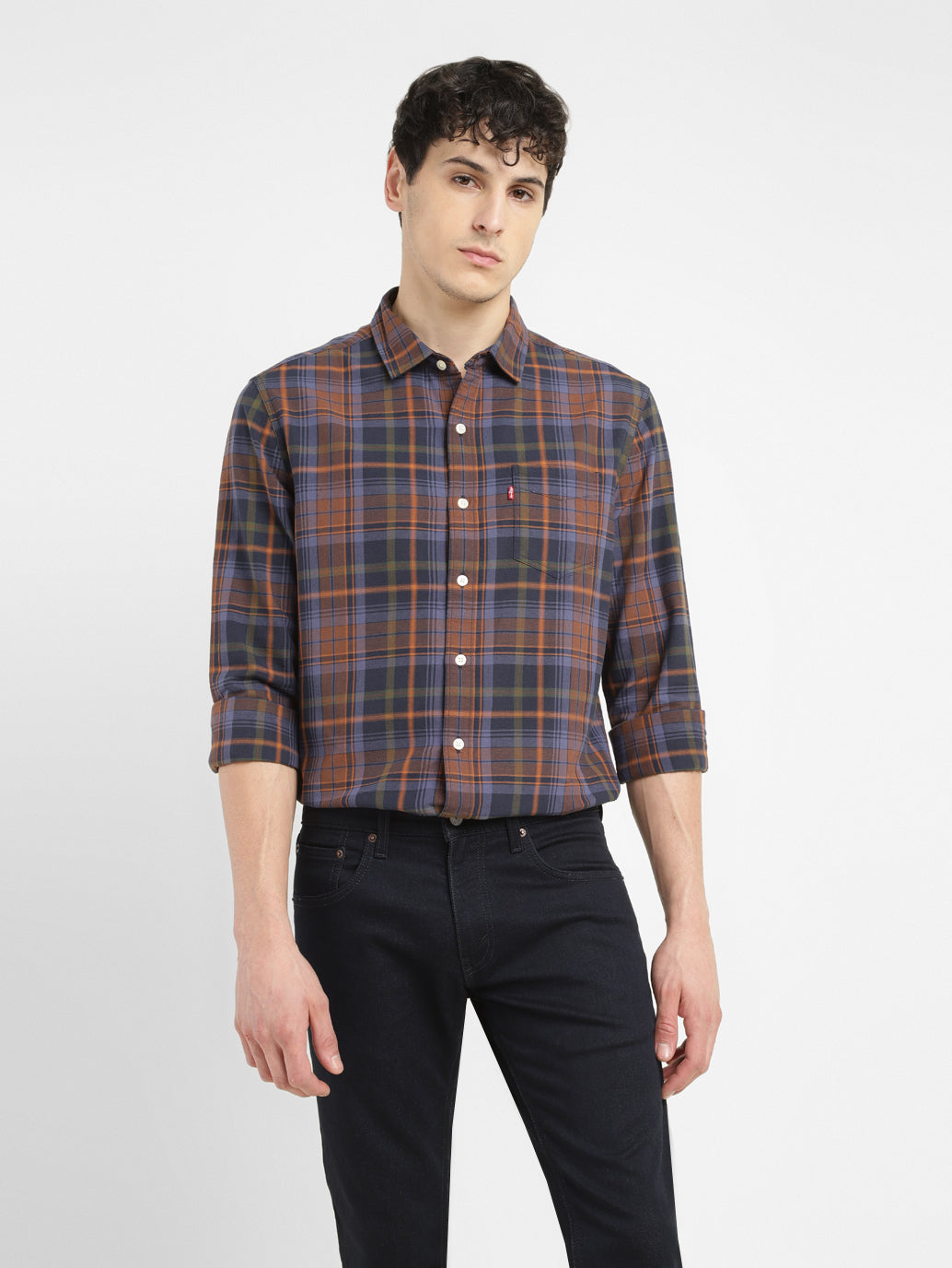 Men'S Checkered Slim Fit Shirt