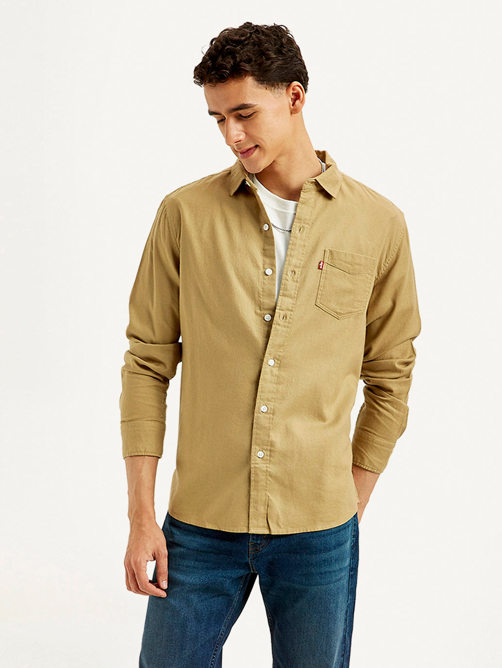Men'S Solid Slim Fit Oxford Shirt