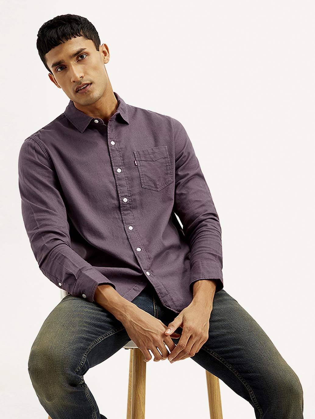 Men'S Solid Slim Fit Oxford Shirt - Goyalsons ShopMax