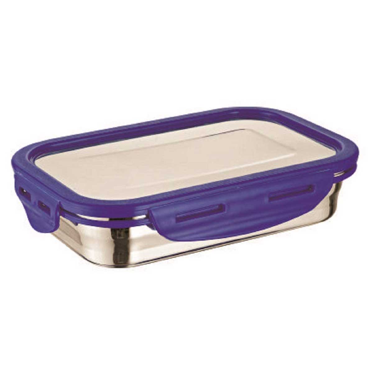 Lock N Store Steel Rectangular 400 Ml. With Steel Lid