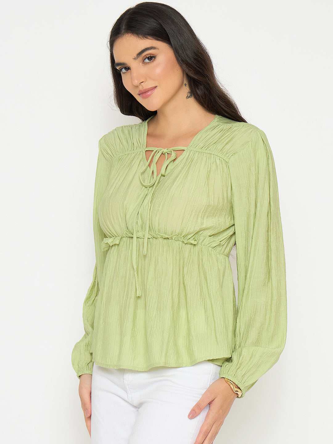 Madame Ladies Western Top H/S M5S18728 388 Apple Green