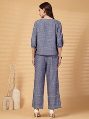 Gipsy Indigo Plain Chambray Cotton Top With Pants