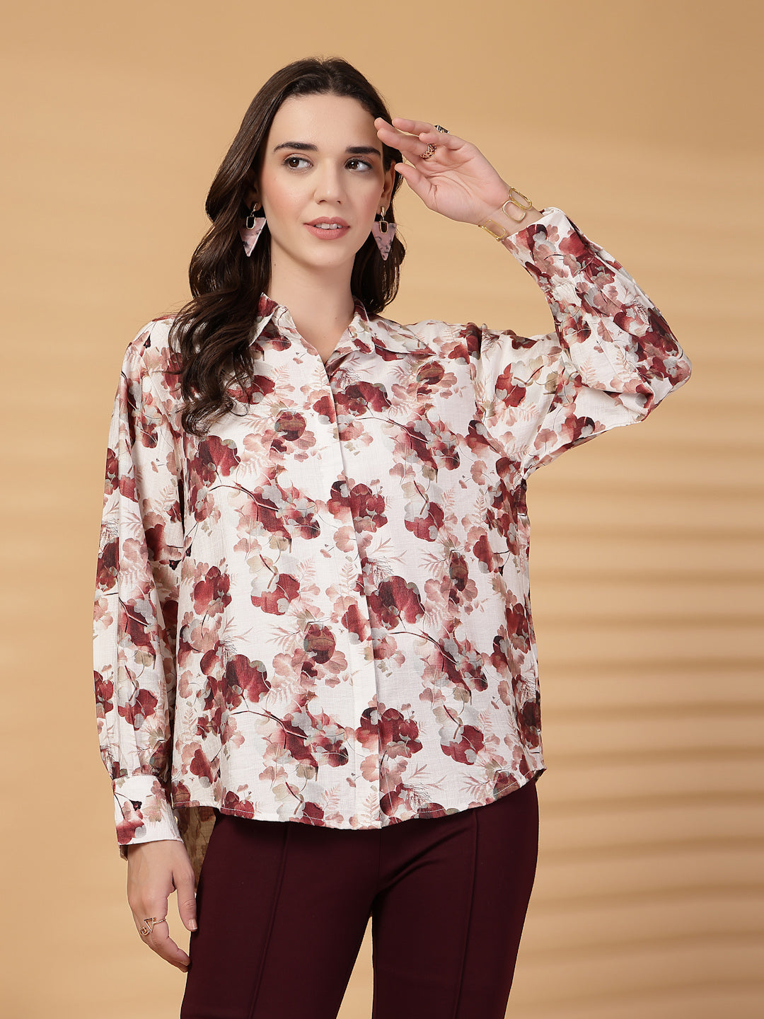 Gipsy Wine Floral Cotton Shirt