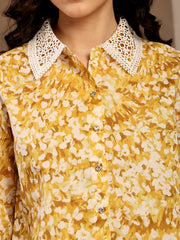 Gipsy Yellow Printed Cotton Shirt