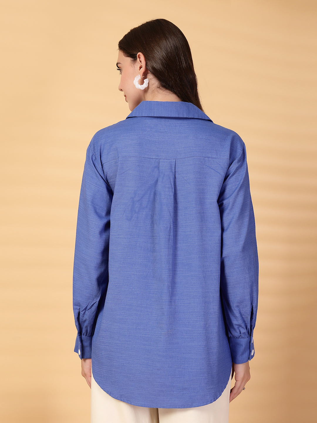 Gipsy Cobalt Blue Embroidered Linen Shirt