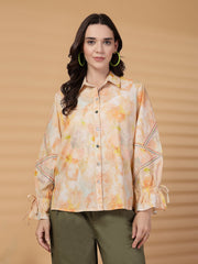 Gipsy Orange Floral Cotton Shirt