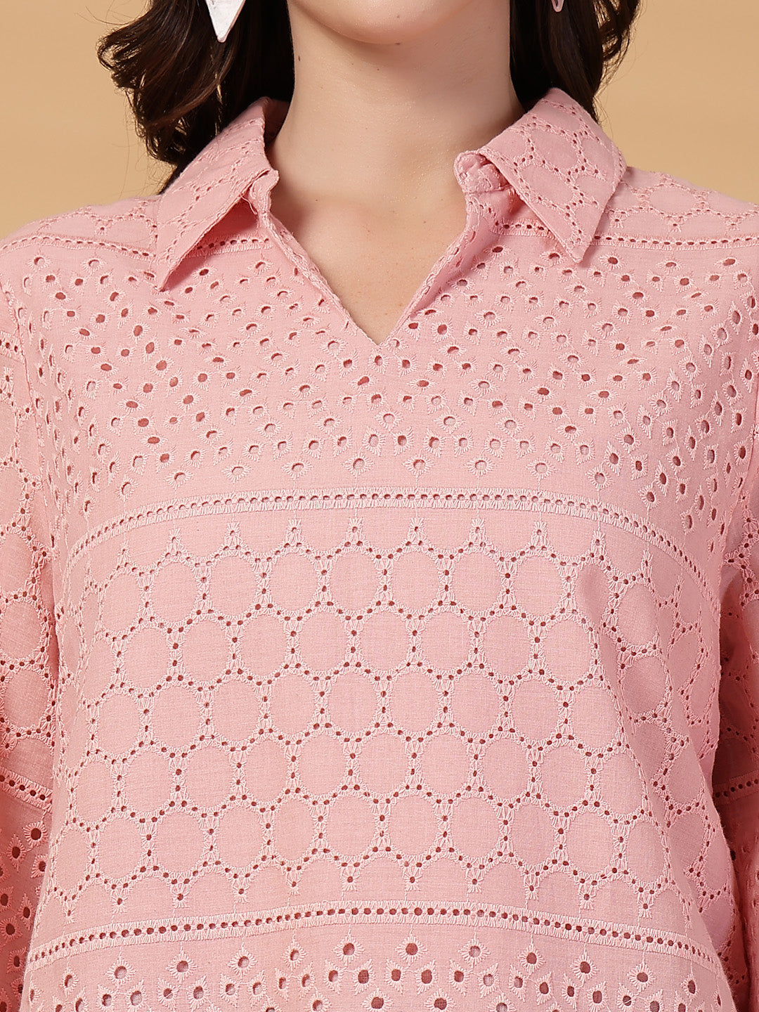 Gipsy Dusky Pink Cotton Schiffli Tunic