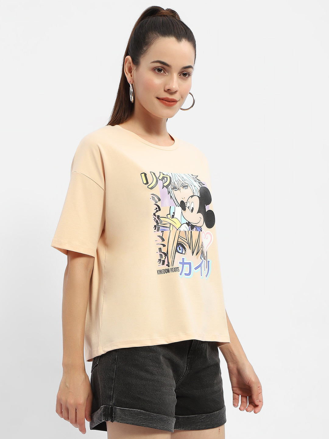 Madame Disney Mickey Mouse Peach Oversized T-Shirt