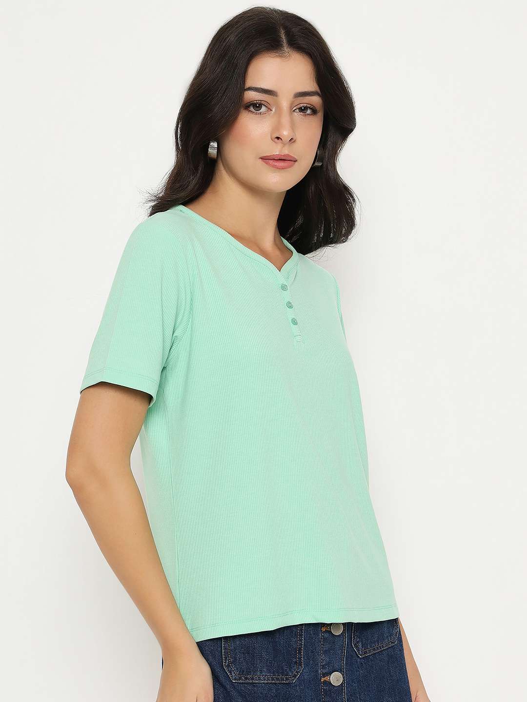 Madame Ladies Western Top featuring a stylish high-sleeve design, perfect for casual or Western-inspired outfits.
