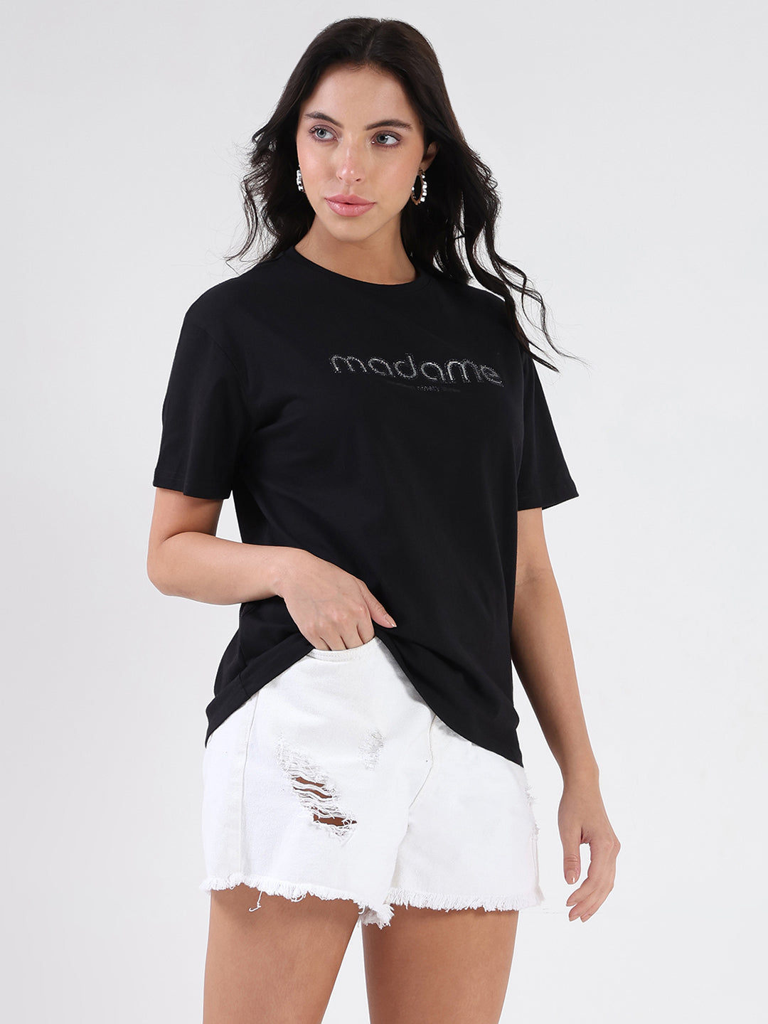 Madame Ladies Western Top H/S M5S11451 002 Black