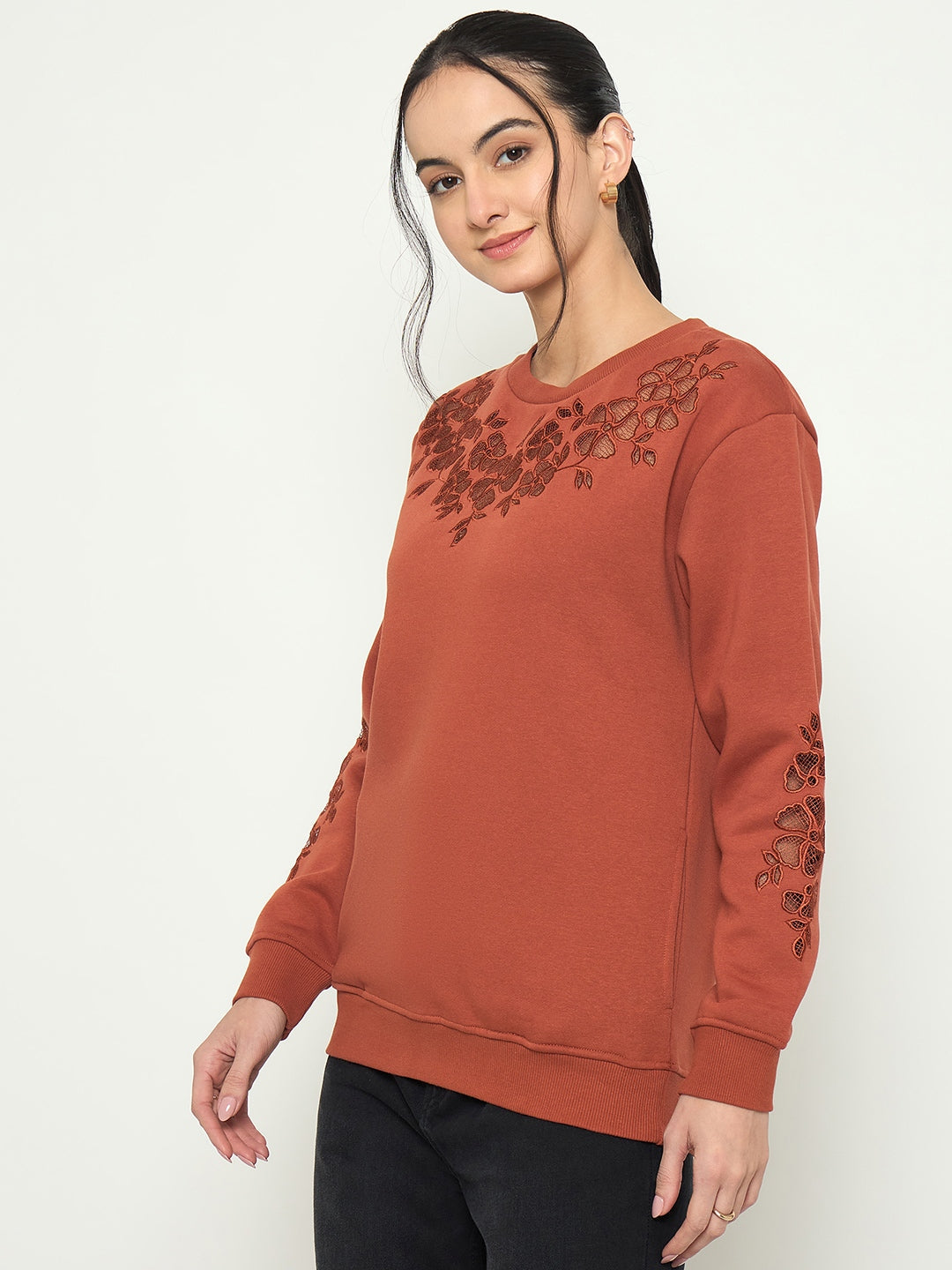 Madame Ladies Western Sweat Shirt M5W22031 035 Rust