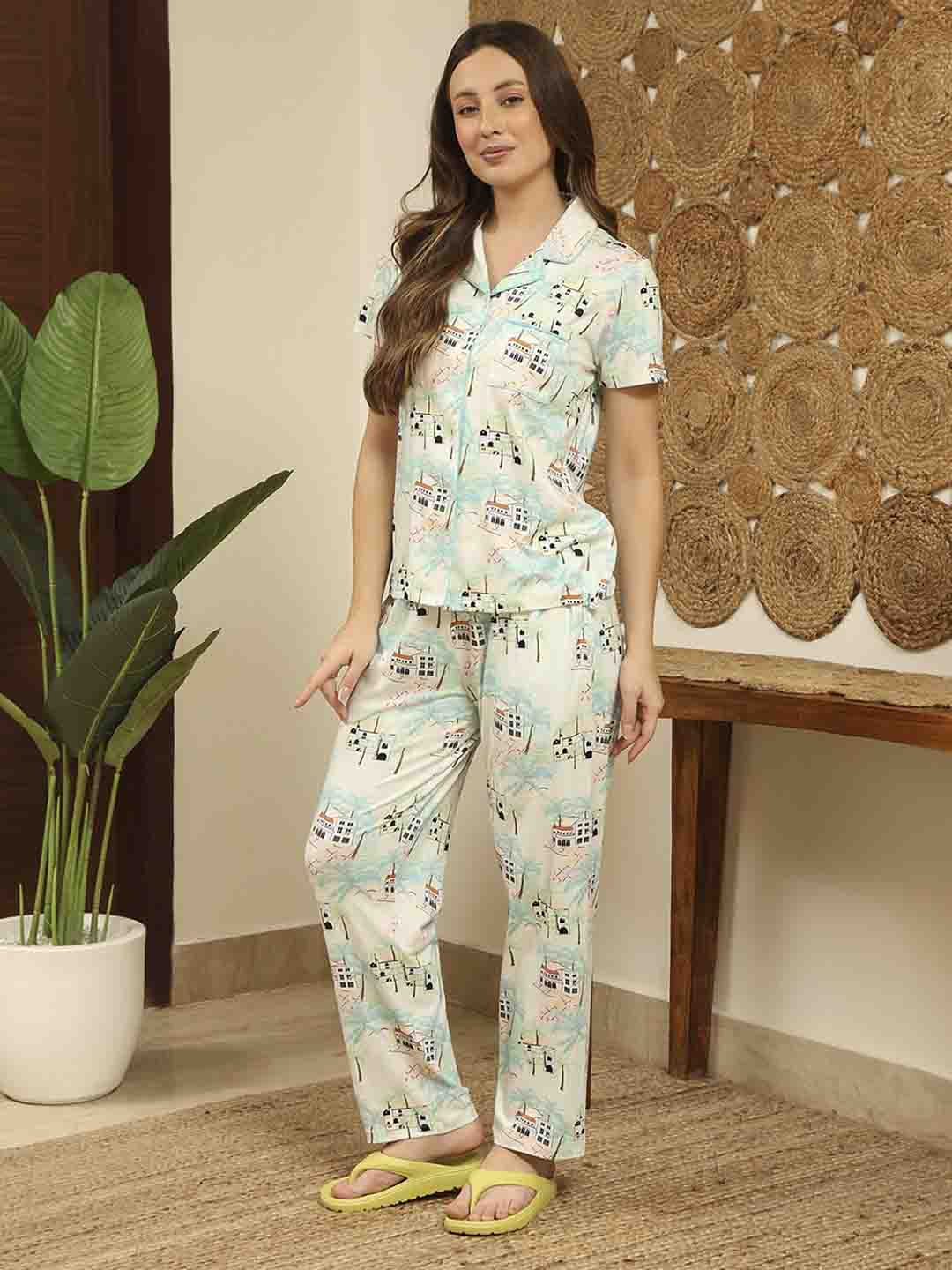 M-Secret Ladies Western Night Suit H/S S5S30103 042 Mint