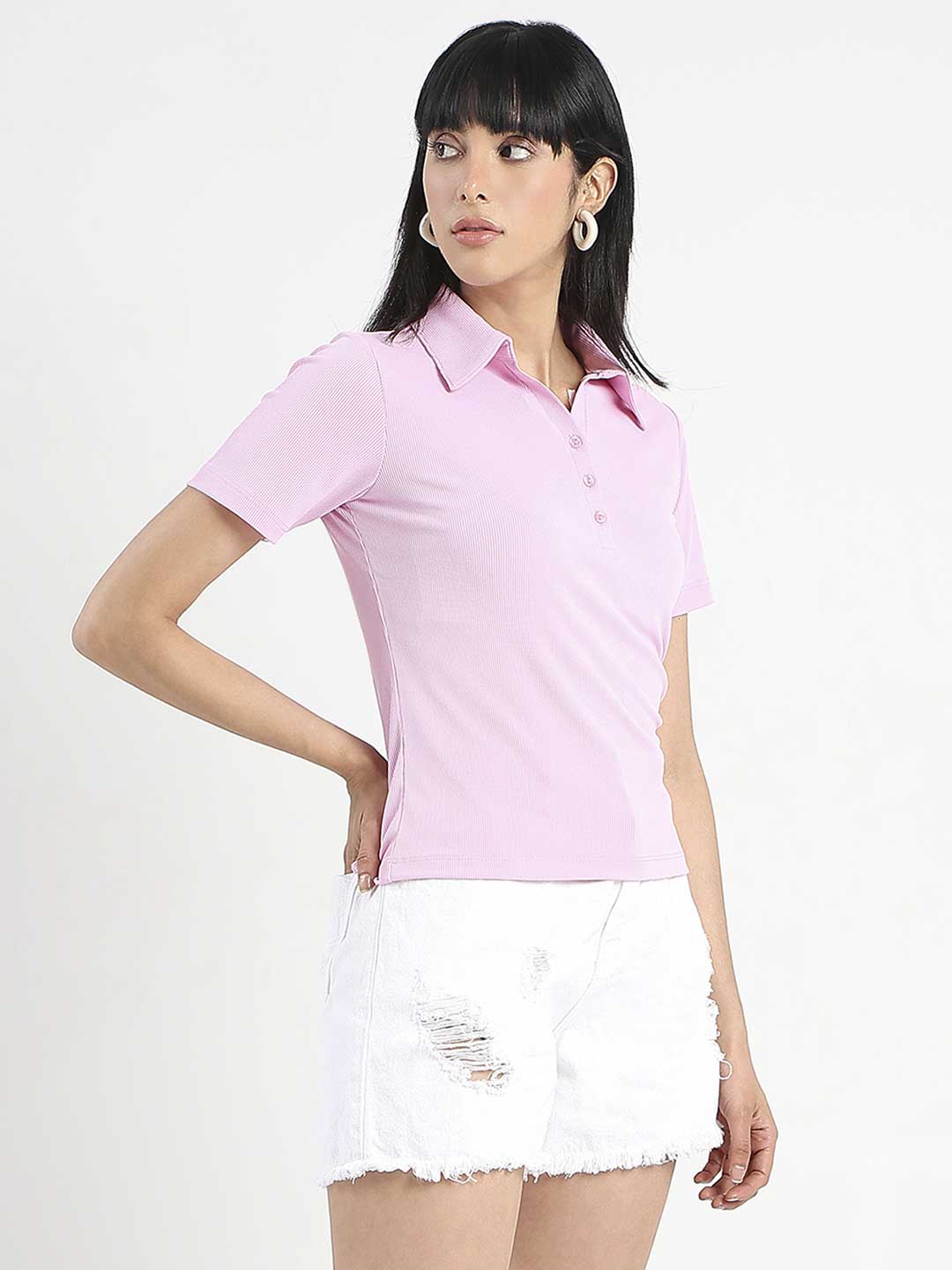 Madame Ladies Western Top H/S M5S11005 031 Pink
