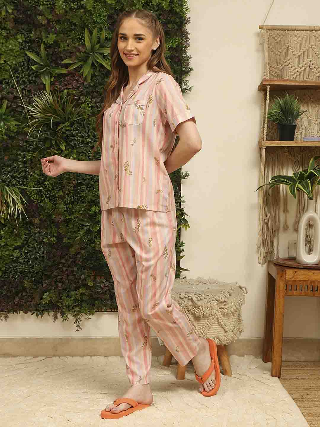 M-Secret Ladies Western Night Suit H/S S5S30142 030 Peach