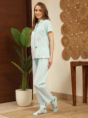 M-Secret Ladies Western Night Suit H/S S5S30136 039 Turquoise