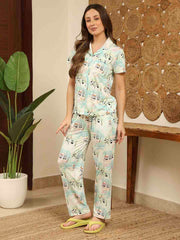 M-Secret Ladies Western Night Suit H/S S5S30103 042 Mint