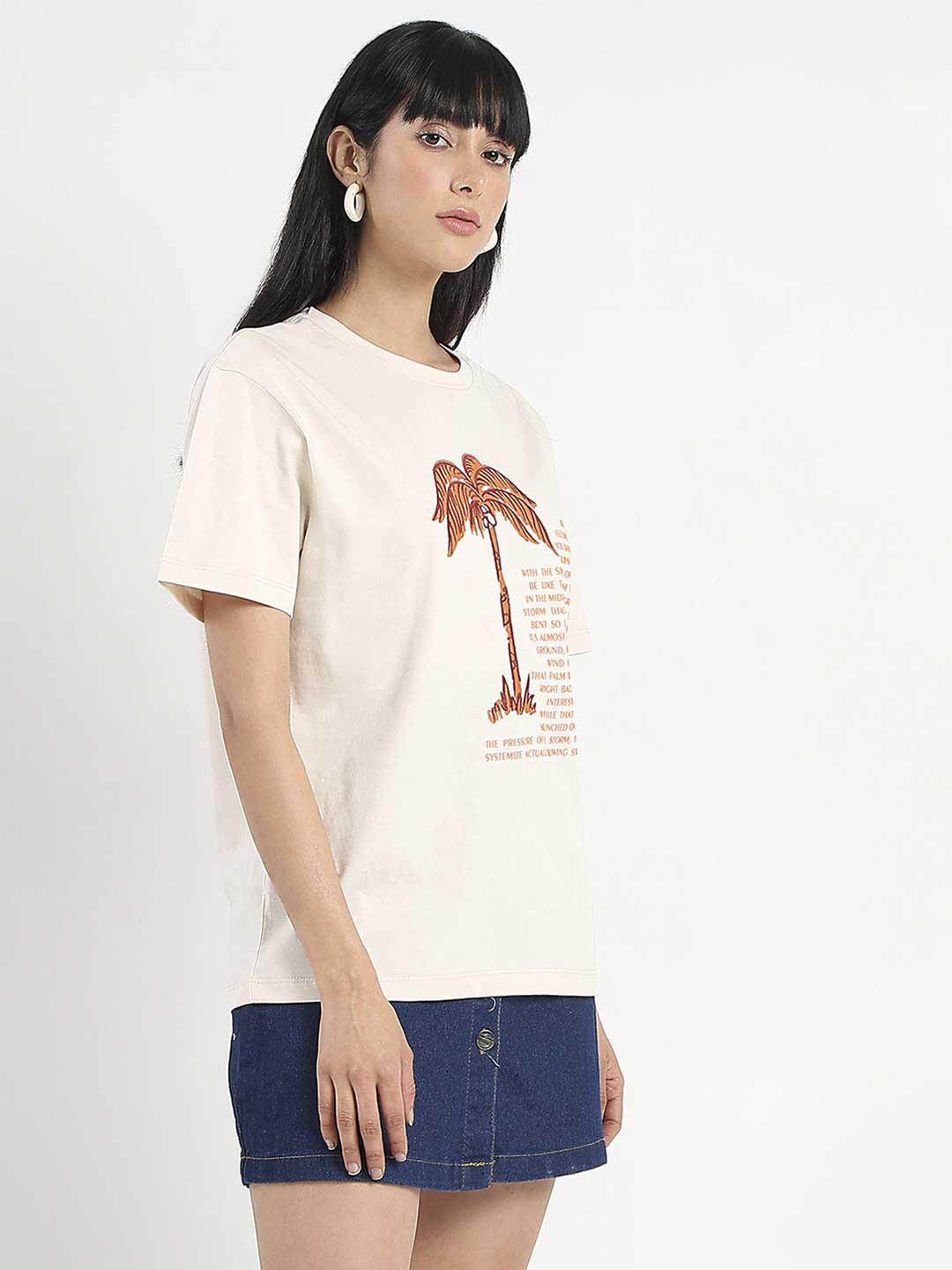 Beige Madame ladies Western top in short sleeve style, featuring a classic Western design, for stylish Western-inspired look.
