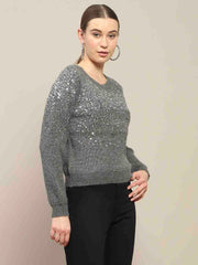 Madame Ladies Western Woolen Top M4W17198 297 Dark Grey