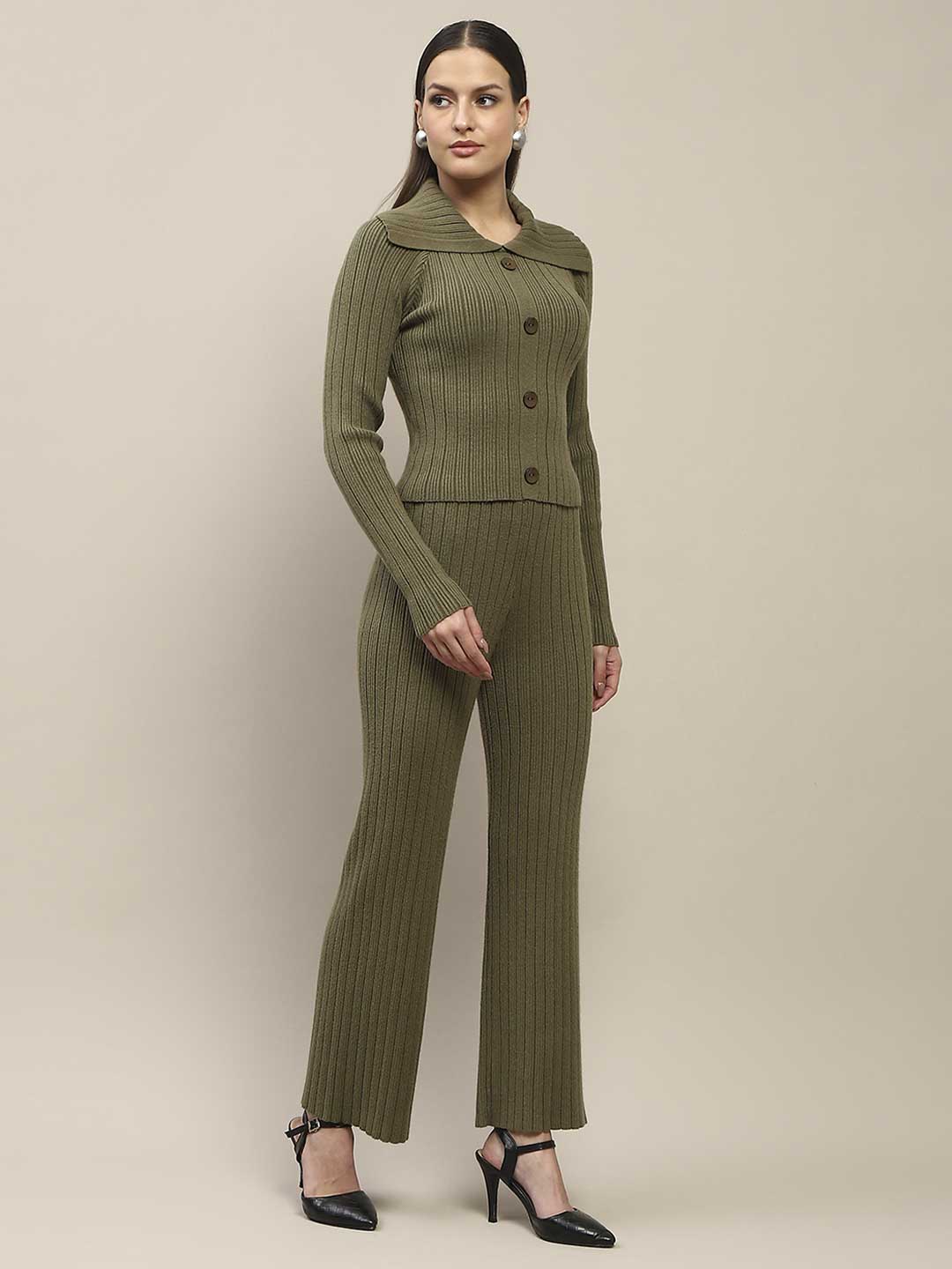 Madame Olive Knitted Top And Bottom Co-Ord Set