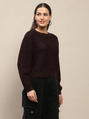 Madame Ladies Western Woolen Top M4W17227 009 Chocolate