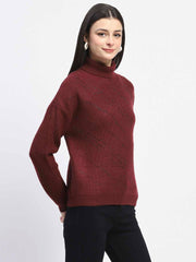 Madame Ladies Western Woolen Top M4W17221 045 Wine