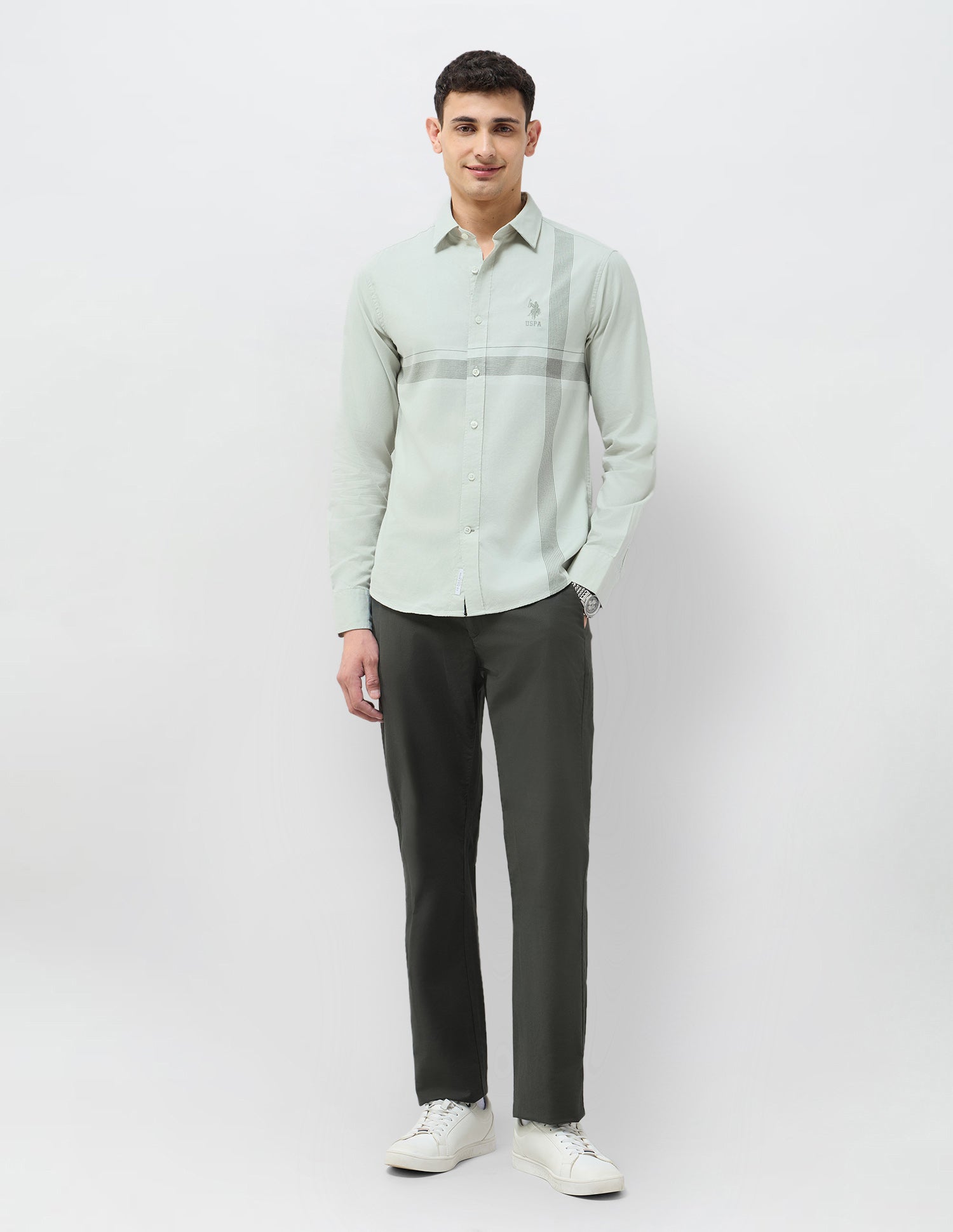 U.S.Polo Mens Casual Shirt F/S Ussht2904 Green