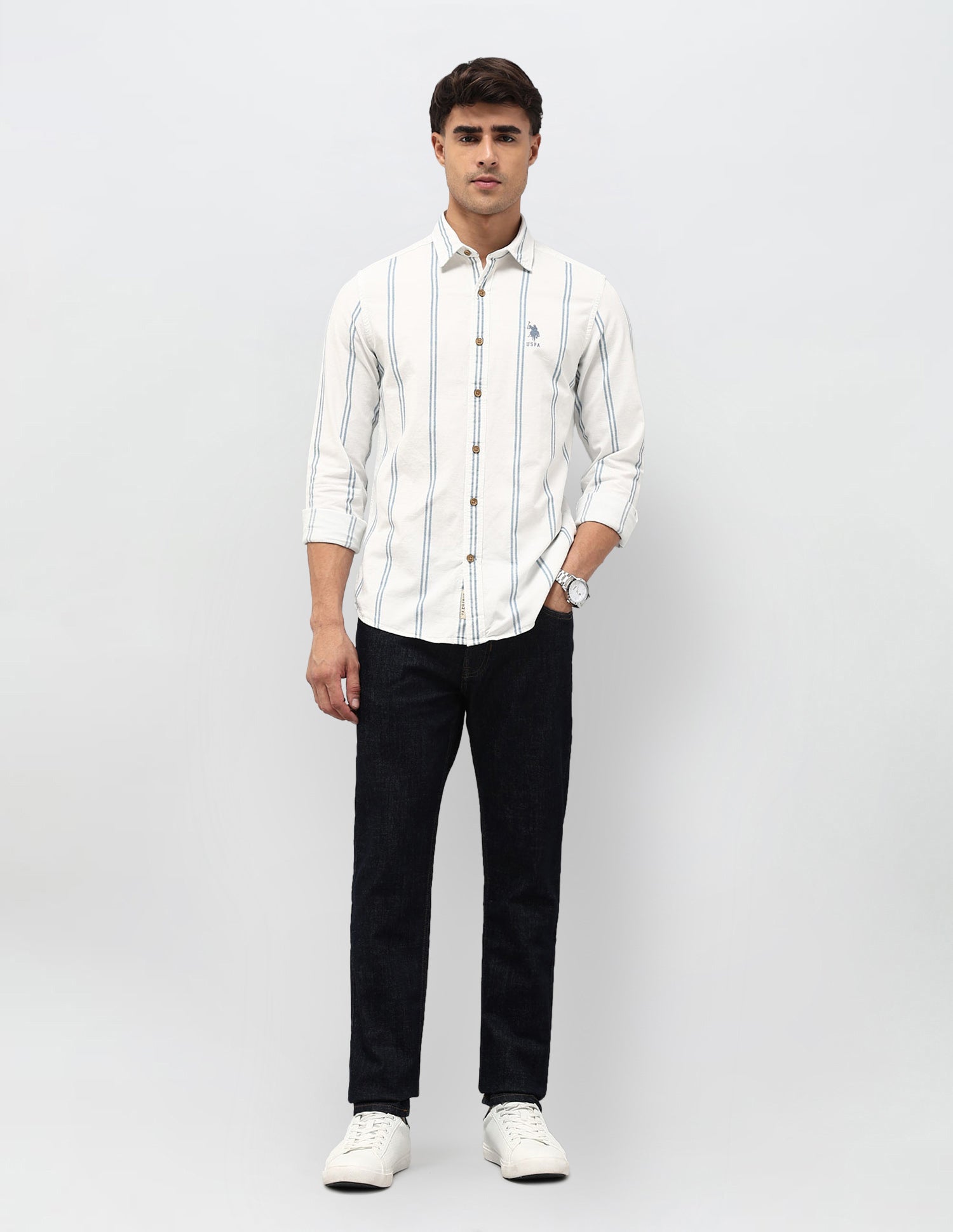 U.S.Polo Mens Casual Shirt F/S Udsht2011 White
