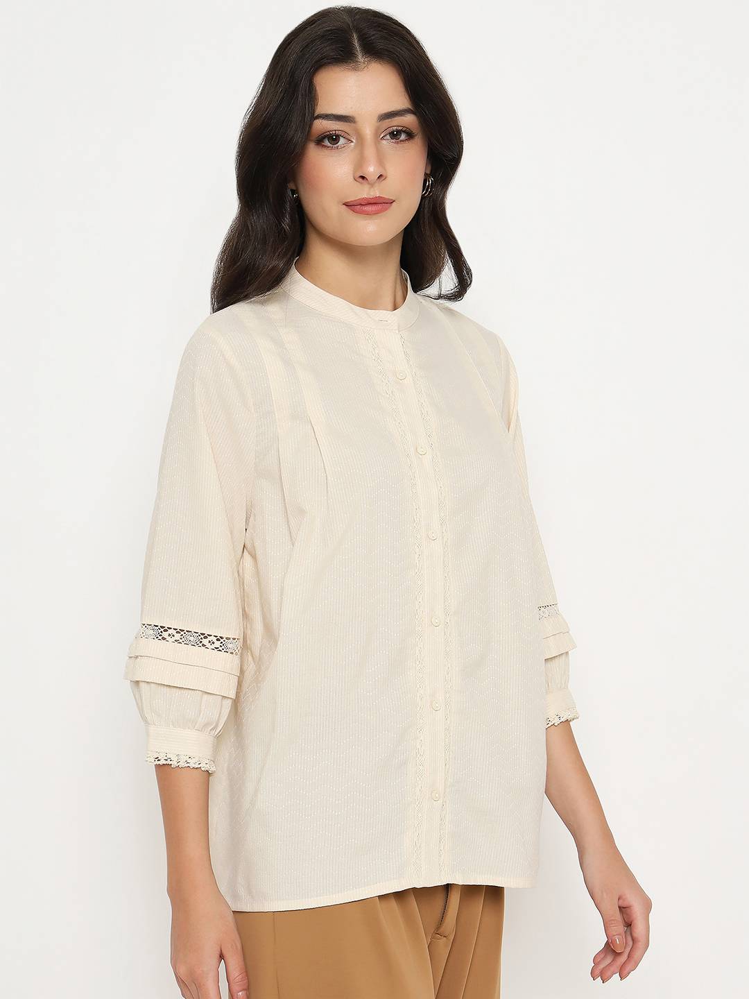 Madame Ladies Western Top H/S M5S18834 1 Off White