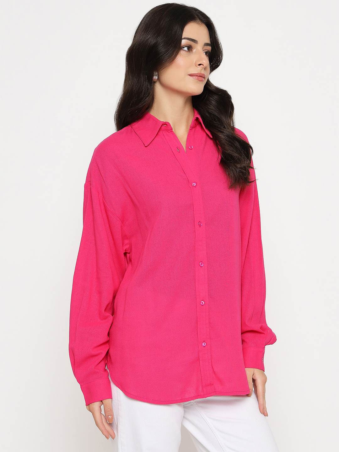 Madame Ladies Western Shirt F/S M5S18266 076 Hot Pink