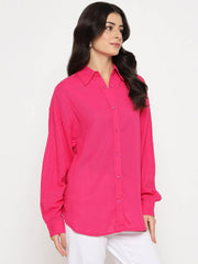 Madame Ladies Western Shirt F/S M5S18266 076 Hot Pink
