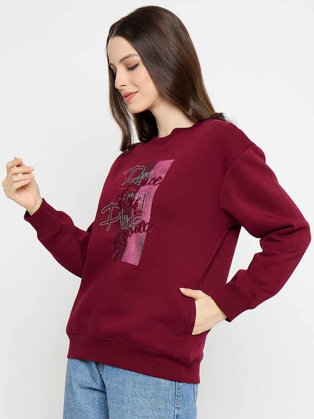 Madame Ladies Western Sweat Shirt M5W22231 045 Wine