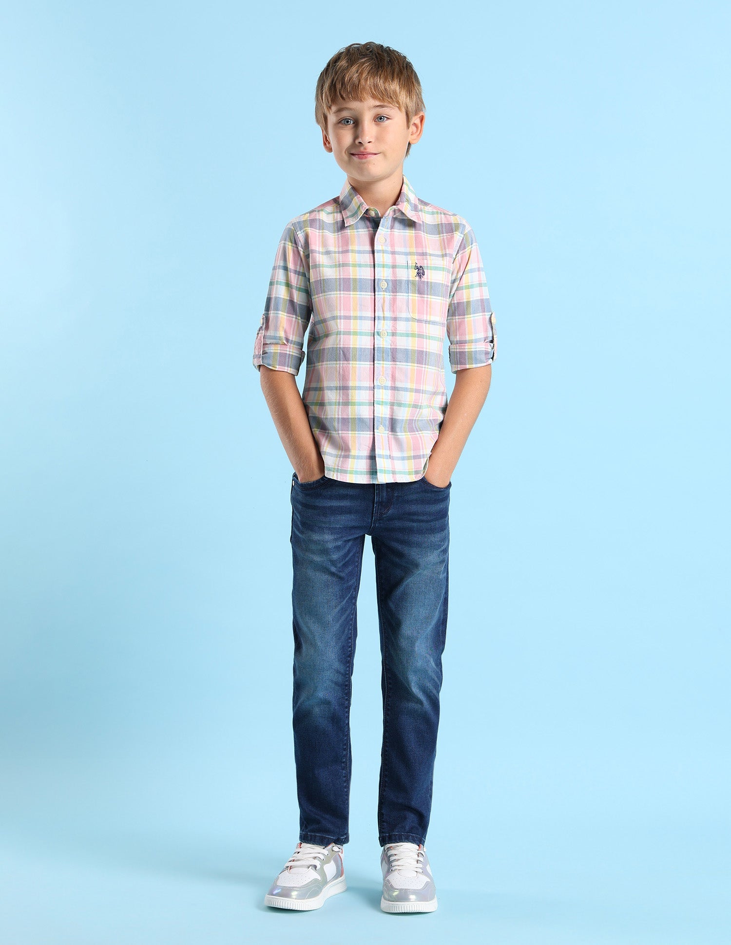U.S.POLO KIDS BOYS SHIRT H/S UKSHT1460