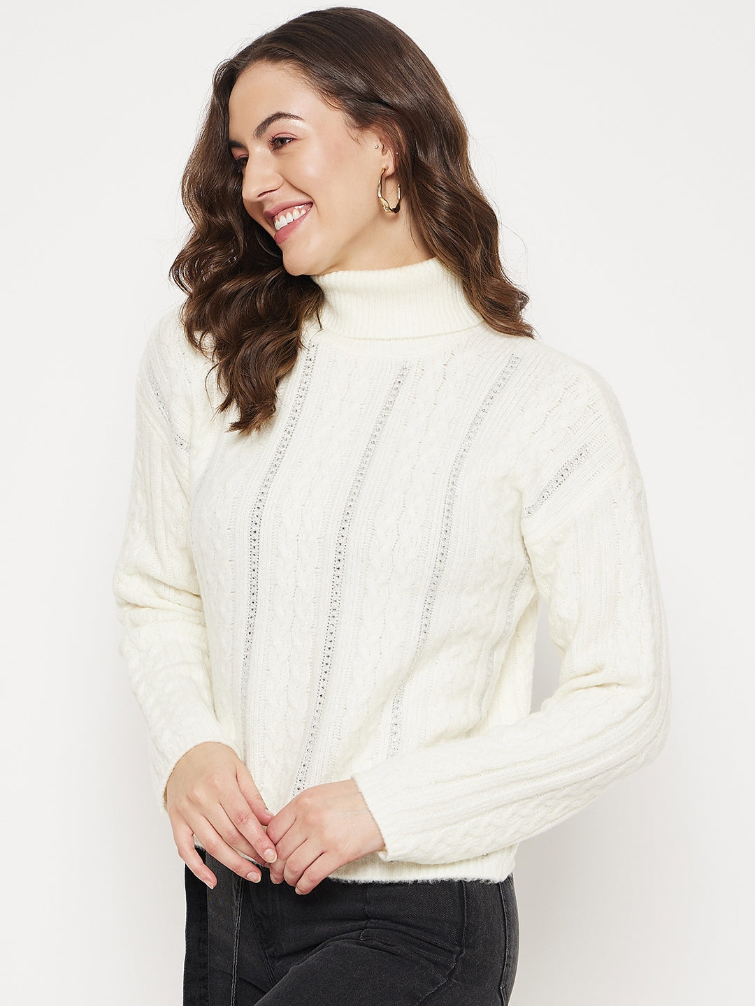 Madame Ladies Western Woolen Top M3W17329 1 Off White