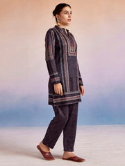 Grey Embroidered Woolen Co-Ord Set