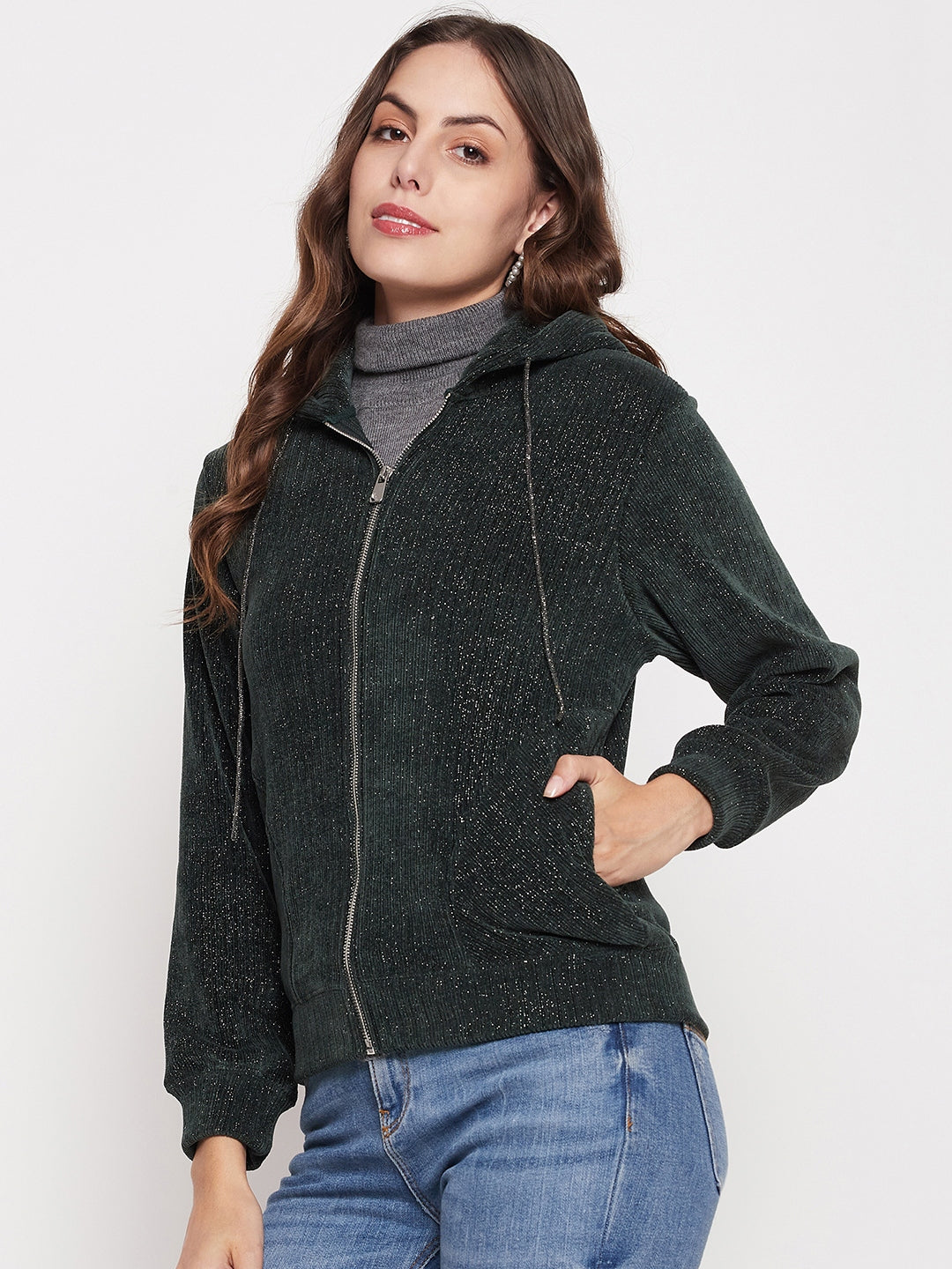 Madame Ladies Western Sweat Shirt M3W22362 155 Bottle Green