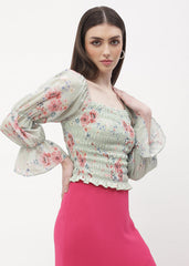 Madame Ladies Western Top H/S M4S18627A 042 Mint