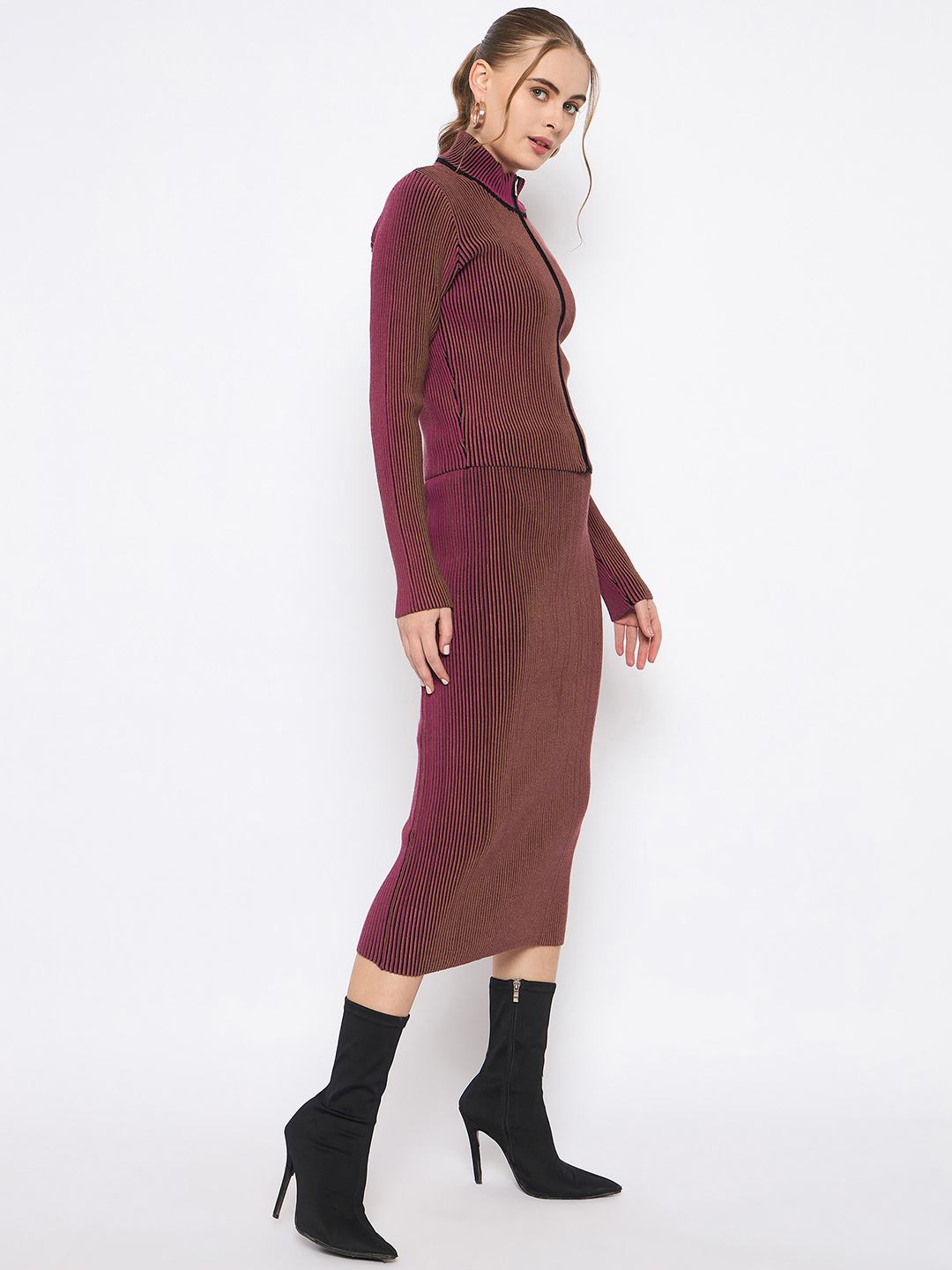 Madame Zipped Top And Skirt Co-Ord Set