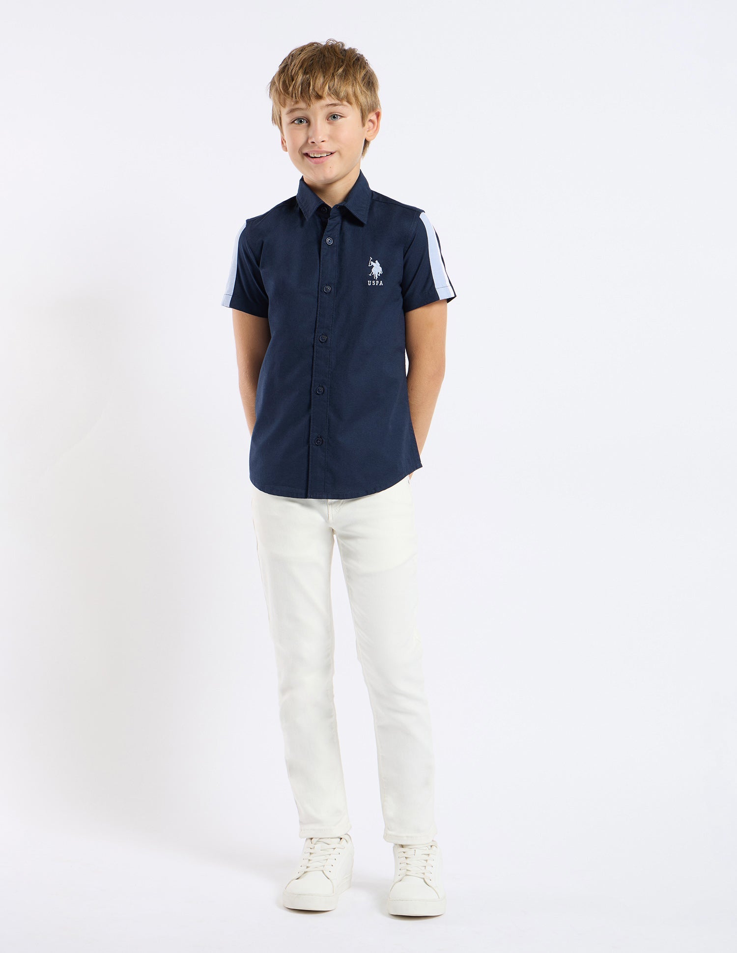 U.S.POLO KIDS BOYS SHIRT H/S UKSHT1380